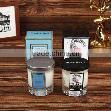 romantic soy wax candles in clear glass jar