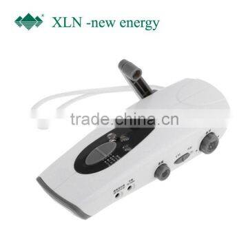 Crank dynamo radio flashlight for emergency, promotion gifts