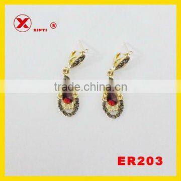 ruby stone glass earring paris collection teenage fashion ewelry