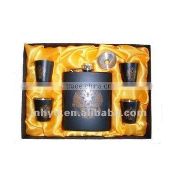 6oz Best different kinds of stainless steel hip flask set
