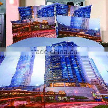 100% Cotton good Quality 3D scenery design Printed Bedding Set