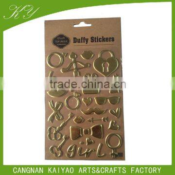 gilt series English letter sticker and gilt pvc sticker Hot stamping sticker