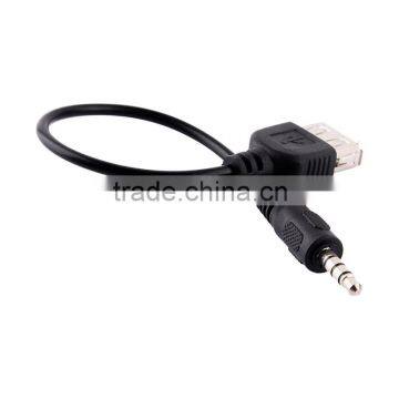 3.5mm Male AUX Audio Plug Jack to USB 2.0 Female Converter Cable Cord Car MP3 Audio Cable Line photo-2