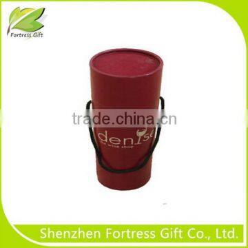 Custom elegant cylinder paper red wine packaging tube