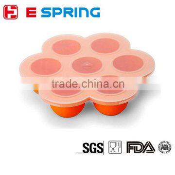 Multifunctional Round Shape 7 Cavity Ice Popsicle Mold and Baby Feeding Silicone Plate