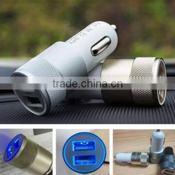 Promotional Emergency dual usb car charger, high performance12v car battery charger