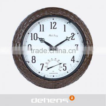 DEHENG Plastic Rattan Garden Vintage Wall Clock photo-2