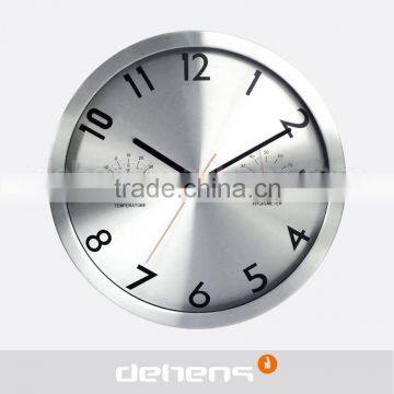 DEHENG 14 Inch Aluminum Wall Clock With Thermometer/Hygrometer Wholesale photo-3