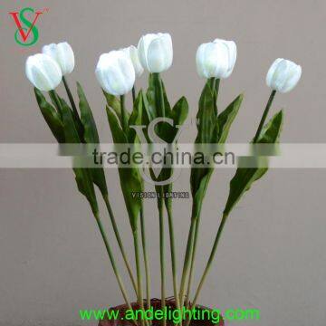 Hot Selling PU Tulip Flower Garden Decoration Led Flower Vase Light