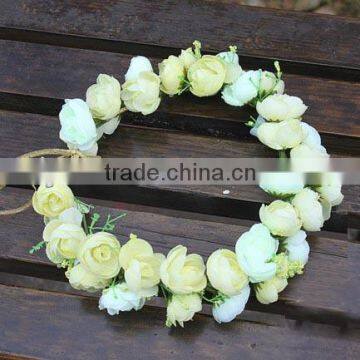 Hawaii Rose Flower Wreath Bridal Party Woman Girls Flower Hair Accessory