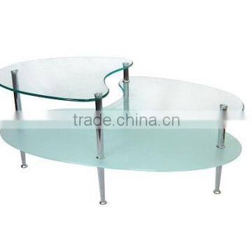 Modern New design Oval glass top 3 layer Coffee Table