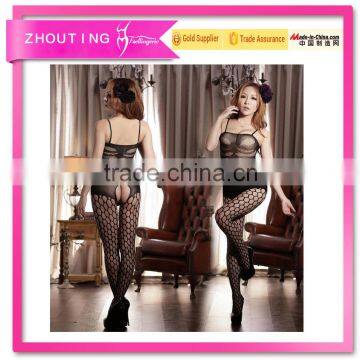 CK2052 Transparent pantyhose hollow sexy black mature bodystocking