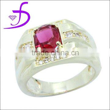 Cheap wholesale men ring in brass with gemstone fashion design