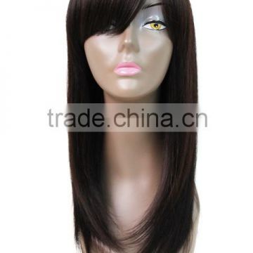 20inch152g black color silk straight mono part loose deep wave 100% braizilian remy China Xuchang Human Hair Full Lace Wig