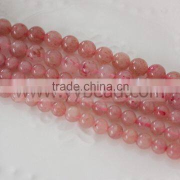 Jewelry Making 6MM 8MM Round Strawberry Quartz Gemstone Beads Strand 15"dding Decoration DIY Bridal Flower Bouquet