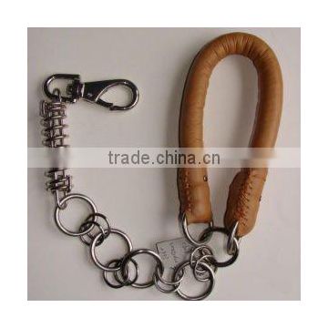 Stylish Strong Padded Genuine Leather Dog Chain Leashes