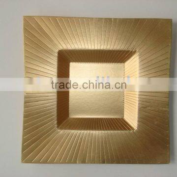 gold square paper plate