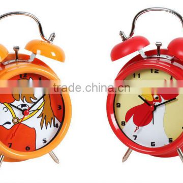 Mini cute metal clock metal twin bell alarm table clock with sangtai clock movement