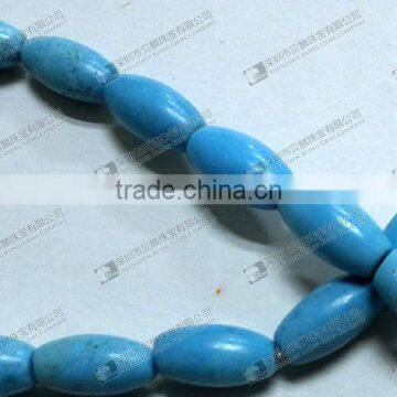 Blue tuquoise loose beads,turquoise stone beads 10x15mm