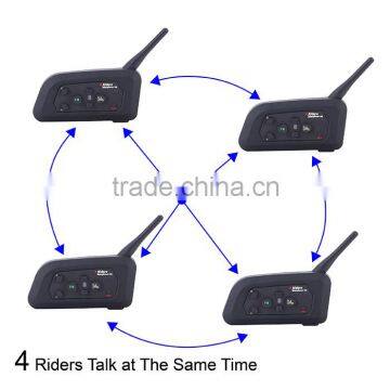V4 1200m 4 Riders Intercomunicador Bluetooth Intercom for Motorcycle Motorbike Helmet Headset With FM Radio photo-6