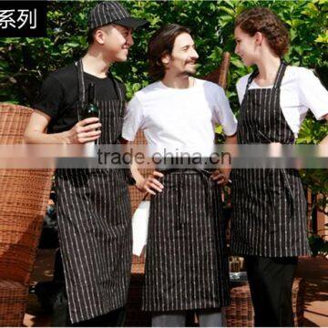 2016 Cotton/PVC Stripe Pattern Chef Apron in cooking/cleaning/garden industry uniform wholesale&Customisation logo