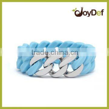 customized Baby Blue silver silicon braclet