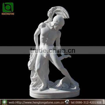 Life Size White Marble Nude Man Statue