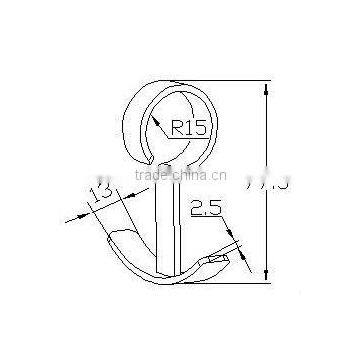 JY-1012D|Antirust Type Pipe Clamp Hanger Hook|Tube Iron Hook|Tool Steel Hook photo-2