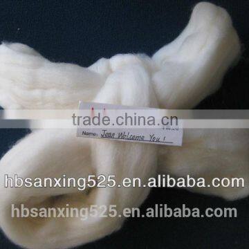 good quality 100% merino wool top,20MIC, 80-100MM, natural white color.