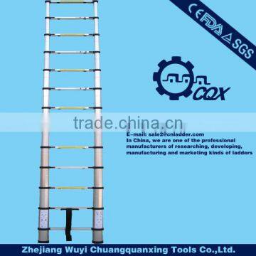 3.8m Telescopic Ladder with Unique Integral Safety Stabiliser and Heavy Duty Carry Bag