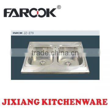 Factory supply double bowl stainless steel kitchen sink