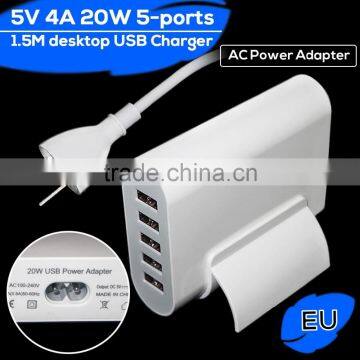 For IPhone6 IPad Samsung Smart Phone USB Charger 40W 5V 8A 5 Ports USB Charger,home Charger,travel Charger, photo-6