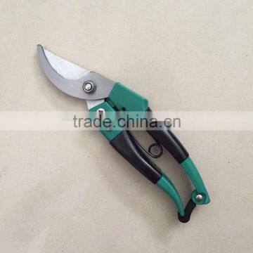 Lightweight pruner for gardening with plastic coated handle for a comfortable grip