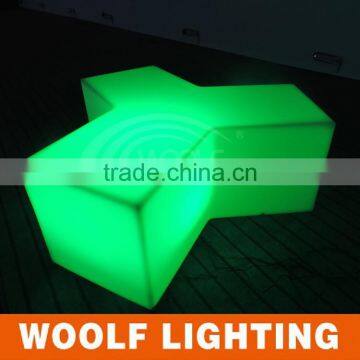 Three Seat Connection Curve Chair LED Lighting Long Bench photo-2