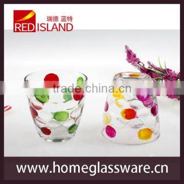 glass works supply hand painted glass cup, juice cup, drinking glass