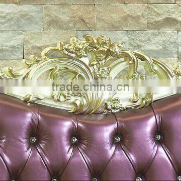 European Style Elegant Double Bed, Palace Princess Purple King Size Bed, Luxury Bedroom Furniture Set (BF01-ML028) photo-3