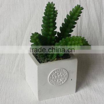 decorative pots with fake plants