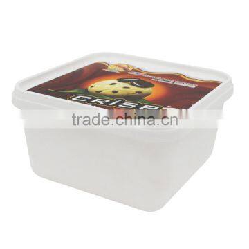 IML Plastic 1L Ice Cream Container Packaging Suppliers,Clear Square Plastic Containers With Lids photo-3