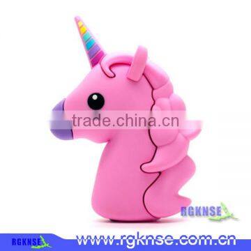 2016 christmas gift cute emoji unicorn power bank 2600mah, unicorn powerbank for iphone 7