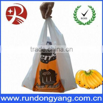 biodegradable plastic vest fruits carrier bags with logo printed