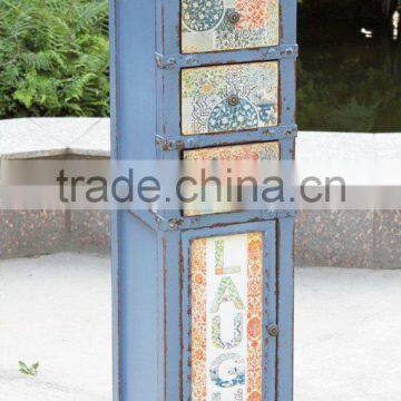 Top Quanlity Antique Fresh Blue Wooden Flower Rack