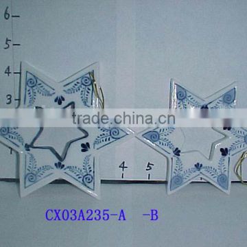 porcelain hanging deco-christmas hanger-porcelain star