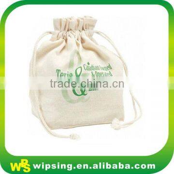 Organic Large Cotton Canvas Drawstring Bag With Logo Printed photo-4