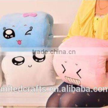 Cute Japanese Expression Bun Pillow Plush Cushion Hand Warmer Stuffed Animal photo-2
