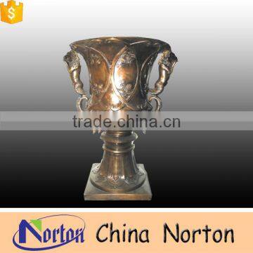 golden flower bronze galvanized ceramic flower pot NTBF-FL134S