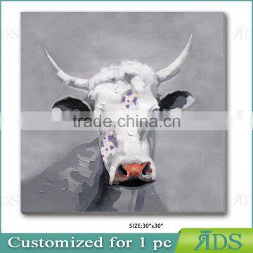 2017 Amazon Hotsell 100% Hand Animal Oil Painting Brown Cow With Stretched Frame Contemporary Artwork Ready to Hang 24 x 36 Inch photo-5