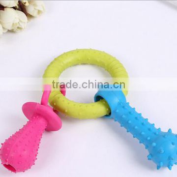 NEW TPR material pet nipple chew toys with small bell,pet dog toy