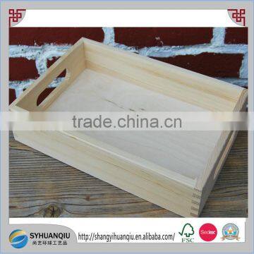 Natural plain pine wooden serving tray