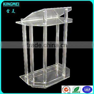 Contemporary Clear Acrylic Lectern & Podium With Storage Shelf Teacher Podium photo-3