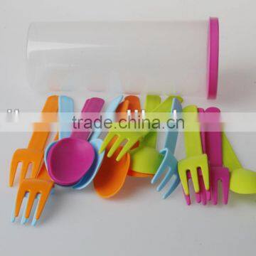 Plastic Airtight Cup With Cutlery Picnic Set photo-2